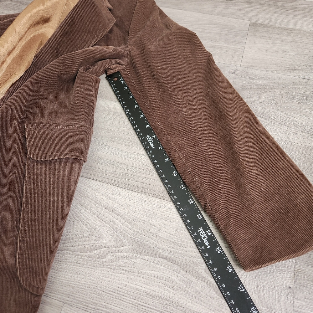 Vintage LEVI'S Menswear Brown Blazer Size L Corduroy Elbow Patch Front Pockets - Picture 5 of 11
